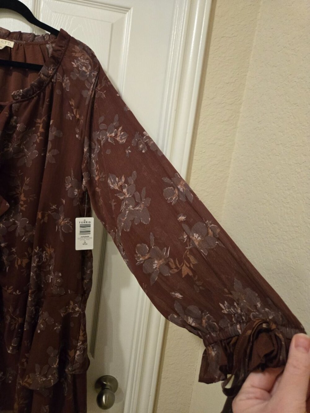torrid Brown Floral Tiered Ruffle Midi Dress - Picture 5 of 12